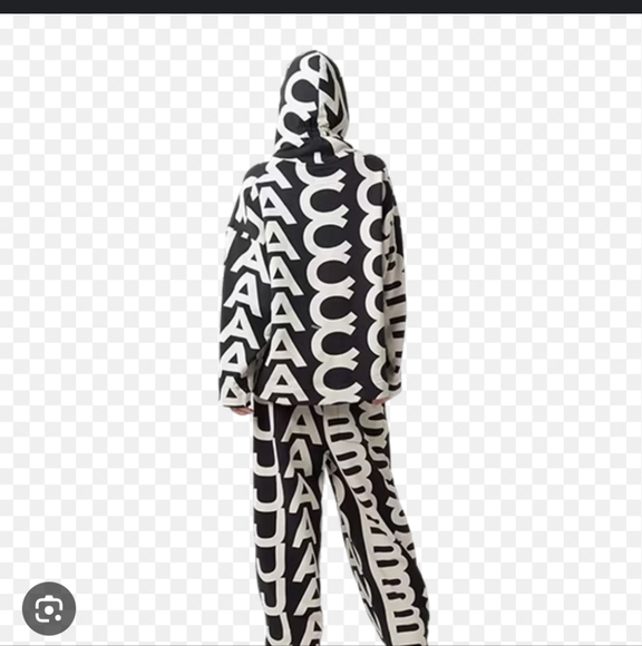 Marc Jacob’s Unisex OVERSIZED Logo Hoodie black Beige Sz XL - Picture 5 of 16